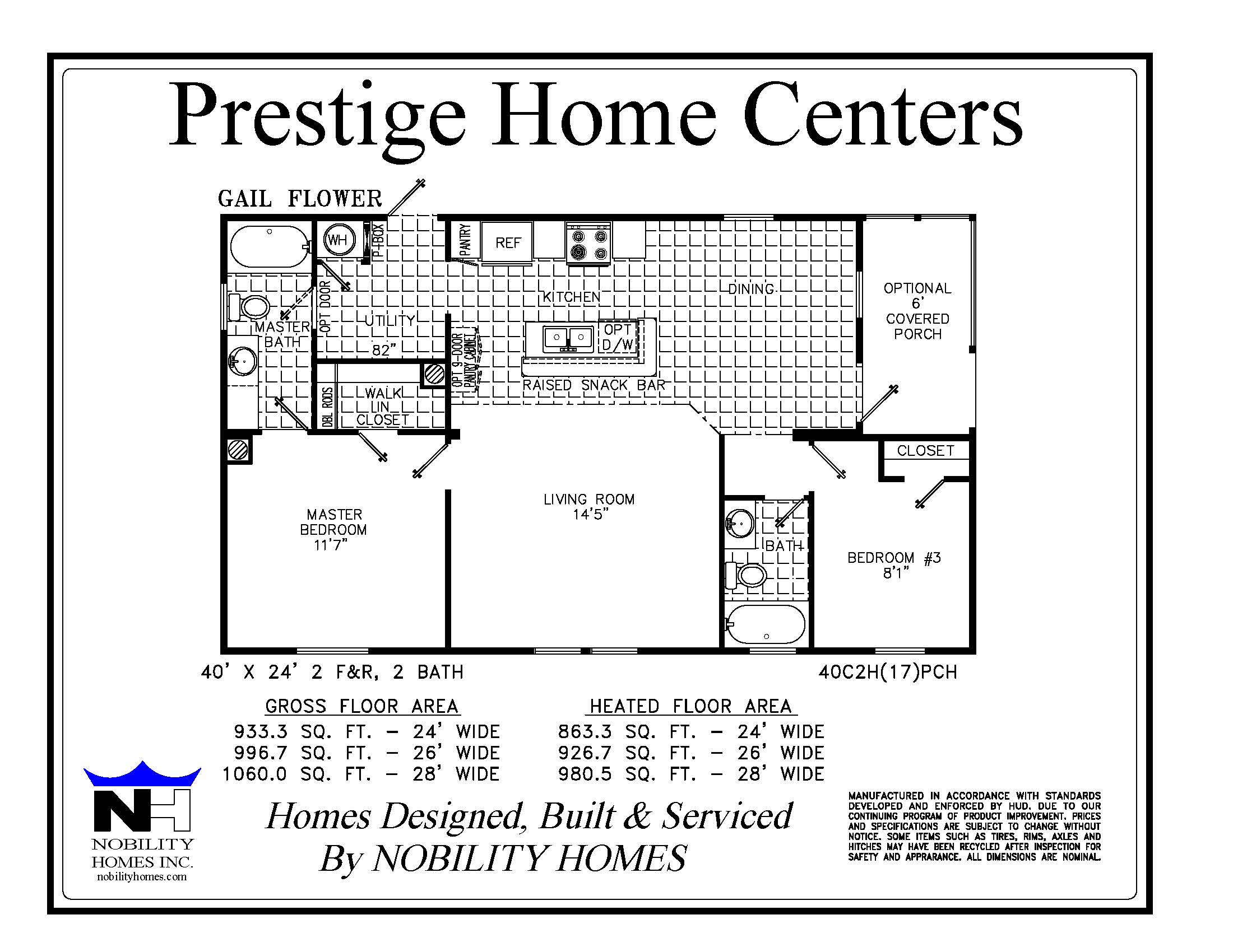Gail Flower 24′ floor plan thumbnail